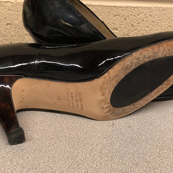 Anyi Lu Black Patent Leather Pump Ladies Size 38 1/2 - Picture 5 of 8